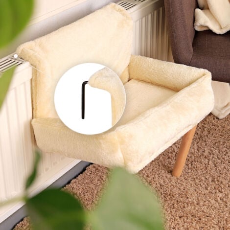 lionto Katzenbett für Heizungen Katzenheizungsliege Katzenhängematte für Heizungen Farbe beige