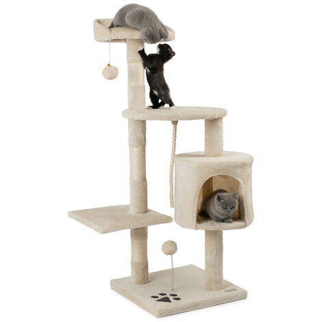 lionto Kratzbaum Kletterbaum Katzenkratzbaum Höhe 112 cm, beige