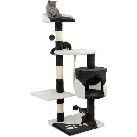 lionto Kratzbaum Kletterbaum Katzenkratzbaum Höhe 112 cm, schwarz/weiß