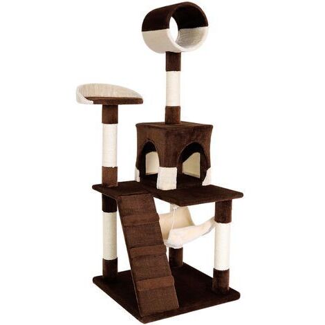 lionto Kratzbaum Kletterbaum Katzenkratzbaum Katzenbaum Höhe 133 cm beige/braun
