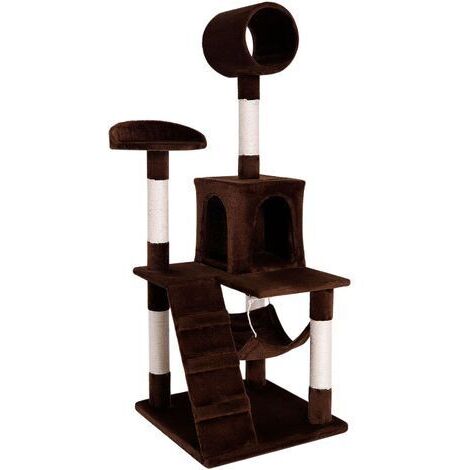 lionto Kratzbaum Kletterbaum Katzenkratzbaum Katzenbaum Höhe 133 cm Braun