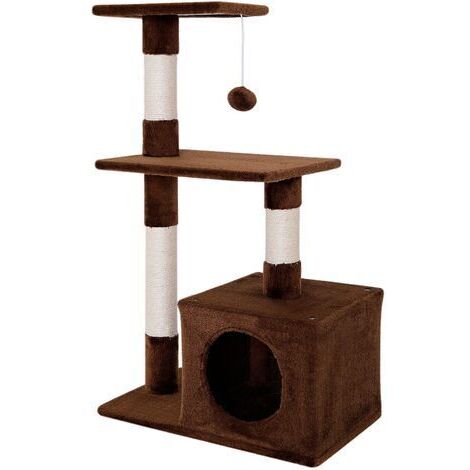 lionto Kratzbaum Kletterbaum Katzenkratzbaum Katzenbaum Höhe 85 cm Braun