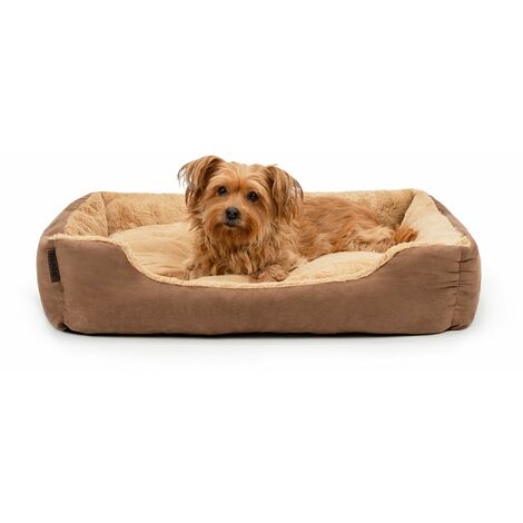 lionto Letto per Cani Cuscino per Cani Divano per Cani con Cuscini, (L) 75x60 cm Beige/Marrone