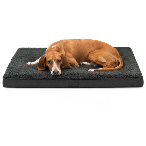 lionto orthopädisches Hundebett, 91x69x8 cm, für Hunde & Katzen, schwarz