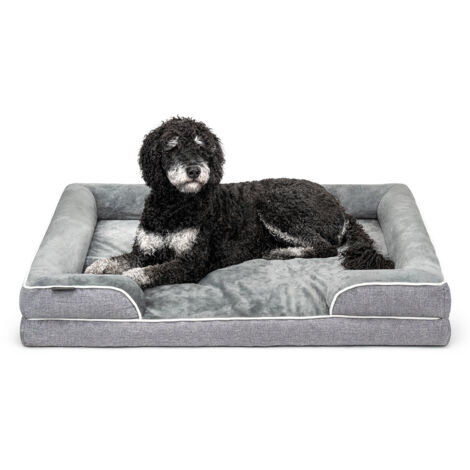 lionto orthopädisches Hundebett mit erhöhtem Rand, rutschfest, 106x80x17 cm