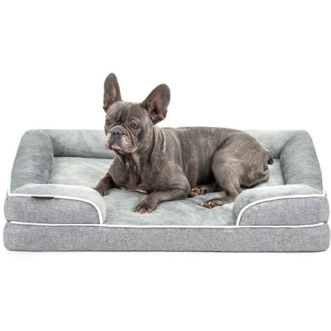 lionto orthopädisches Hundebett mit erhöhtem Rand, rutschfest, 89x63x17 cm