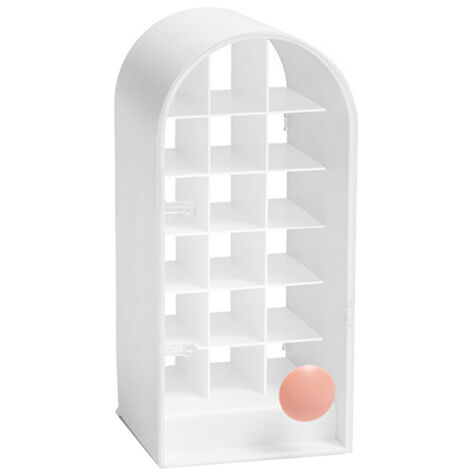 Lippenstift-Organizer aus weißem ABS mit 18 Fächern, staubdichter Organizer für Make-up und Kosmetik