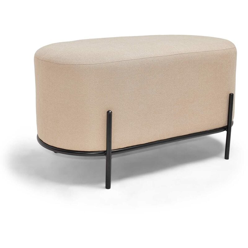 Lipsia linen - Pouf ovale en tissu