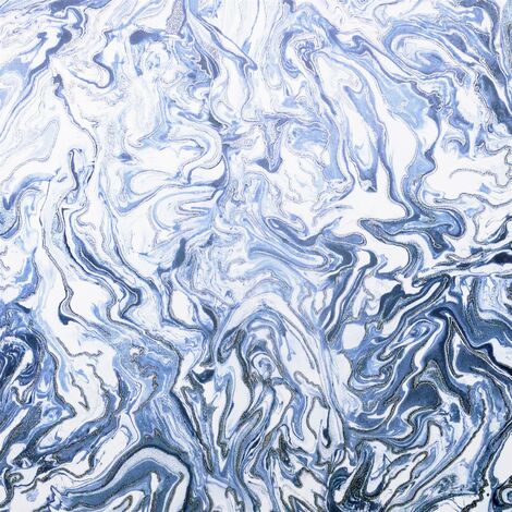 main image of "Liquid Marble Navy Wallpaper Arthouse Textured Glitter Silver White Modern"