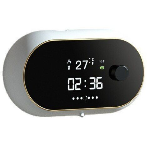 Liquid soap dispenser with foam, motion sensor, contactless, temperature display, time, disinfectant, wall mounting without holes, 500 ml, white