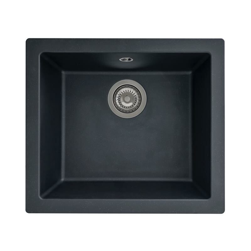 EN01BL 1.0 Bowl Black Kitchen Sink, Inset or Undermount Fitting - Liquida