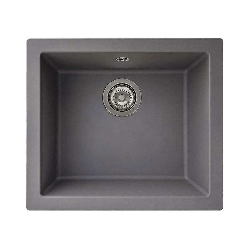 EN01GR 1.0 Bowl Grey Kitchen Sink, Inset or Undermount Fitting - Liquida