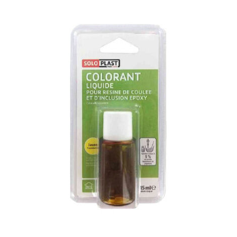 Liquide colorant pour résine SOLOPLAST 15ml jaune translucide