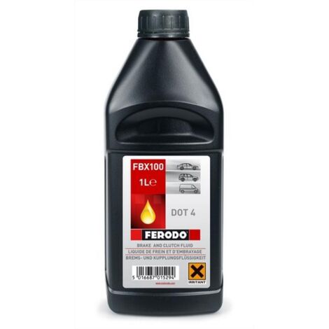 Liquide de frein synthétique DOT 4 – Bidon 1L – Point d'ébullition supérieur à 230°C – Non corrosif pour joints caoutchouc – Ferodo