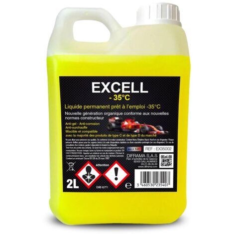 Liquide de refroidissement universel -35 2 litres jaune
