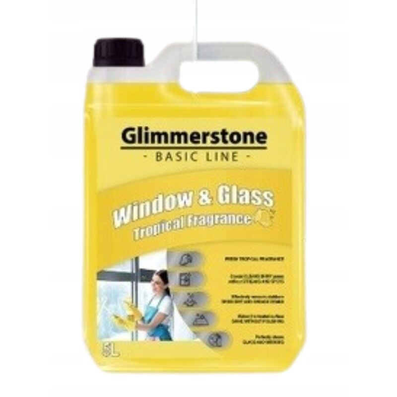 Liquide pour nettoyer les vitres, cabines de douche et miroirs sans traces ni traces, 5L