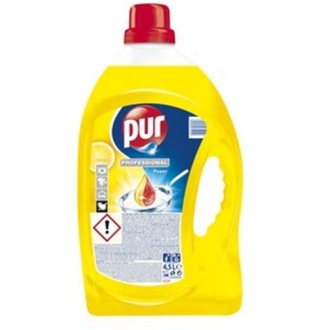 Liquide vaisselle PUR Citron 4,5 L - Élimine la graisse et l'odeur de citron
