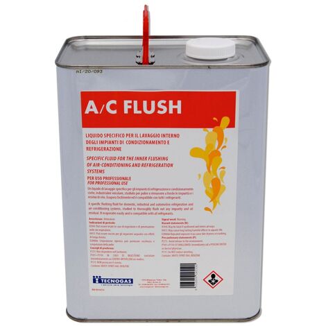 TECNOGAS S.R.L. Liquido di lavaggio specifico per lavare l'interno delle tubazioni negli impianti di refrigerazione e condizionamento - 5 litri 00000011601