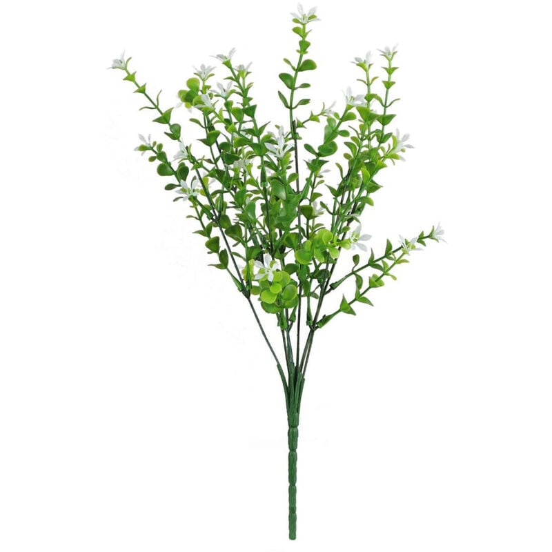 Tlily - Lis Calla Plantes de Fleurs Artificielles Faux Arbustes en Plastique Fleurs Blanches Verdure DéCor pour Jardin Avant Porche Rebord de FenêTre