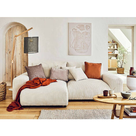 Lisa Design – Canapé d'angle réversible 4 places – Velours côtelé 100% polyester – Structure bois massif – Confort optimal pour salon moderne