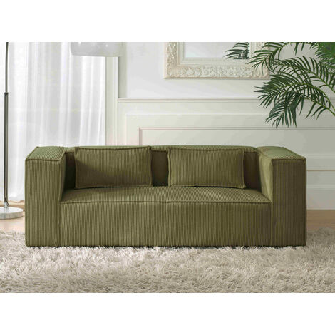 Lisa Design – Canapé fixe 2 places en velours côtelé – Confort moderne – Dimensions L196xH67xP92 cm – Poids maximum 250 kg