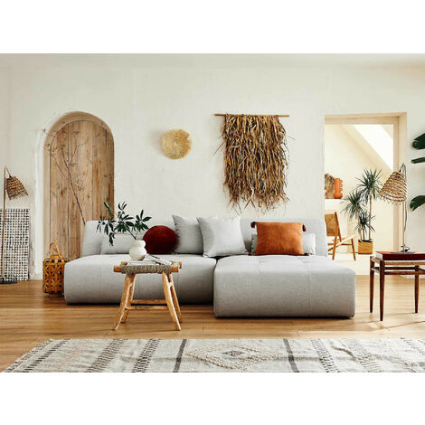 Lisa Design – Canapé d'angle modulable réversible 4 places – Tissu 100% polyester – Structure bois – Large dimensions – Confort optimal