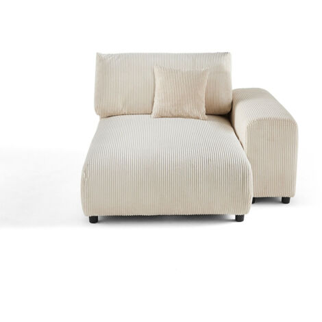 Lisa Design – Module d'assise méridienne droit – Velours côtelé beige – Assise large et profonde – Conception européenne – Dimensions 120x144cm