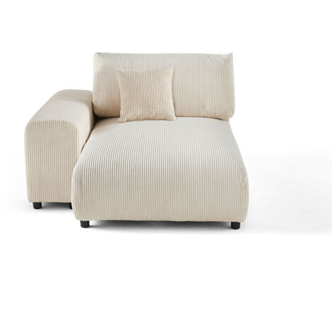 Lisa Design – Module d'assise méridienne gauche en velours côtelé 100% polyester – Largeur 120 cm – Hauteur d'assise 37 cm – Conception européenne