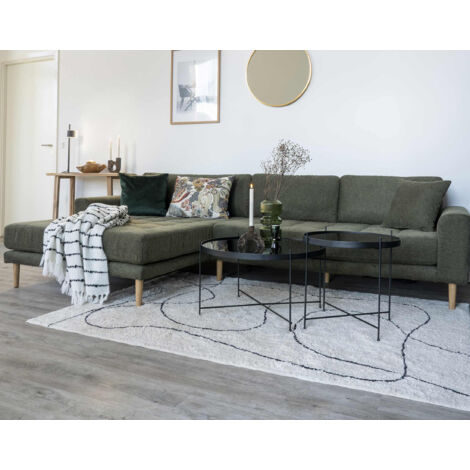 Lisa Design – Tapis géométrique blanc et noir 200x300 cm – Coton doux pour intérieur – Style contemporain et moderne