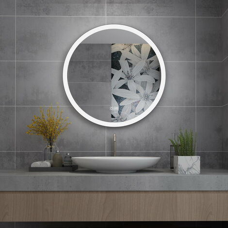 LISA Miroir lumineux de salle de bain avec Éclairage led Miroir Mural Cosmétiques Tactile anti-buée Blanc Froid/Chaud/Neutre