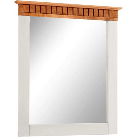 Lisa-Miroir mural en blanc sapin
