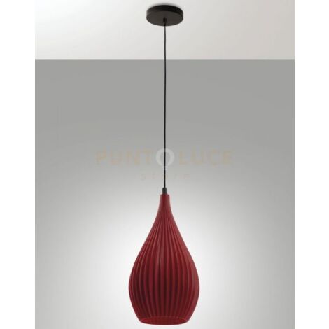 LISA SOSPENSIONE BORDEAUX 1 LUCE ATTACCO E27 IN METALLO E PLASTICA RICICLATA
