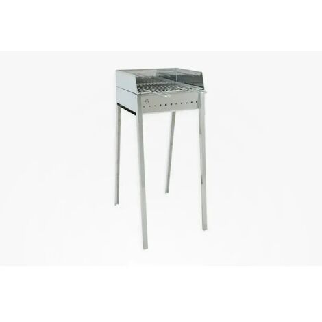 Lisa Stromboli 40x30 barbecue portable au charbon de bois en acier inoxydable - Con kit paratia + griglia