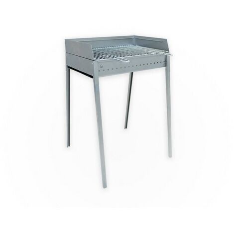 Lisa Stromboli 60x40 barbecue au charbon de bois portable en acier inoxydable - Con kit paratia + griglia