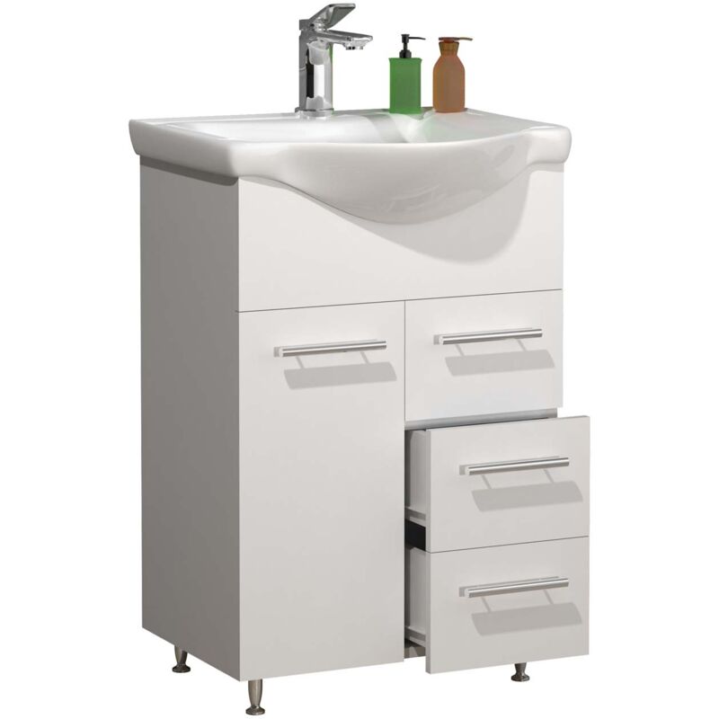 Ebuy24 - Meuble bogue, lavage Lisalo h. 81 x l. 55 x p. 45 cm Blanc