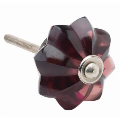 Lisbeth Dahl Möbelgriff 5cm Möbelknopf Türknopf Schrankgriff Acryl Metall lila