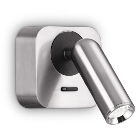 Liseuse carrée décorative DEL nickel, 3000K 3.5W