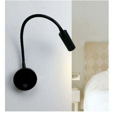 Liseuse de chevet LED 3W Liseuse LED Cygne flexible (Noir) Applique murale Liseuse LED avec interrupteur Blanc chaud 3000K Moderne 3076cm