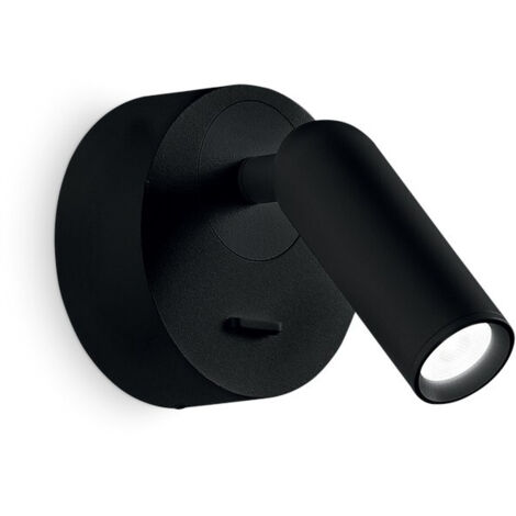 Liseuse décorative LED ronde noire, 3000K 3,5W