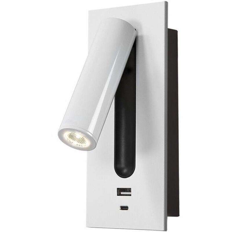 Liseuse led Lampe de Chevet Lampe de Chevet avec Interrupteur Caché, Type c Lampe de Chevet Encastré Applique Murale Liseuse, Rotatif à 350° Pliable