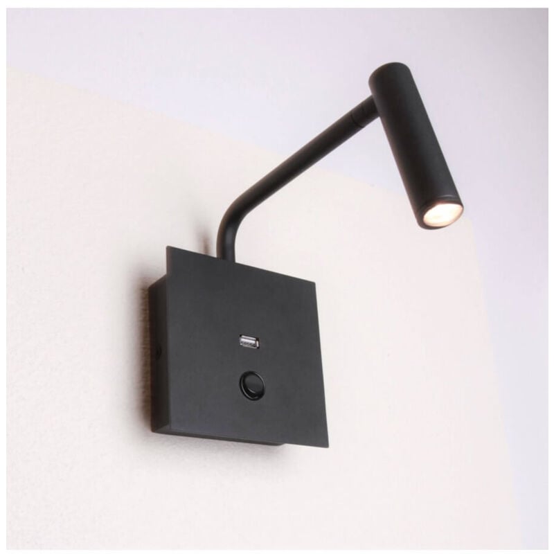 Liseuse noire pratique et moderne led et port usb intégré - Miami