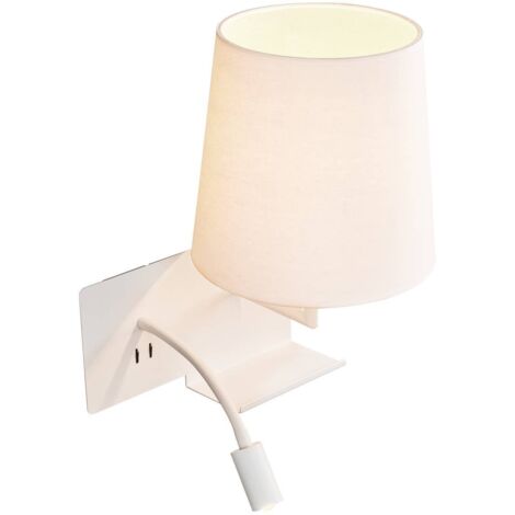 Liseuses SOMNILA FLEX applique int. liseuse droite blanc LED 3W 3000K avec port USB - SLV 1003460