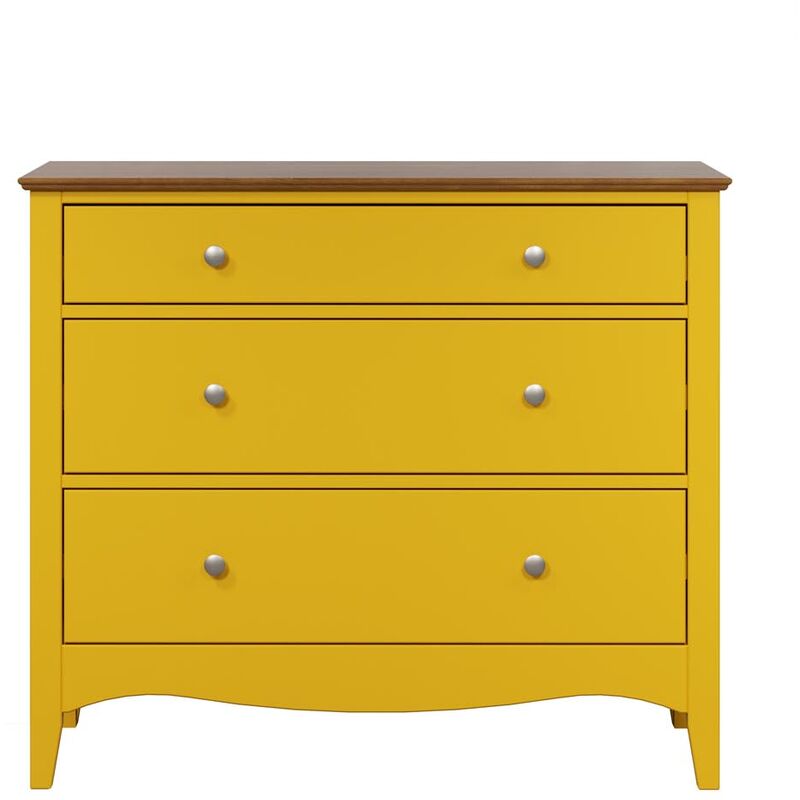 Lissabon commode 2, 1 tiroir jaune,marron.