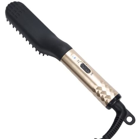 Lisseur à barbe Lisseur à Barbe Peigne à Lisser Électrique Chauffant Brosse à Barbe Portable Hommes 110‑240V(Prise EU