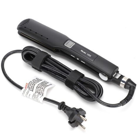 Lisseur à Cheveux LCD avec Bande en Silicone - Lissage et Bouclage - Fer à Lisser Plat - Prise EU Noir