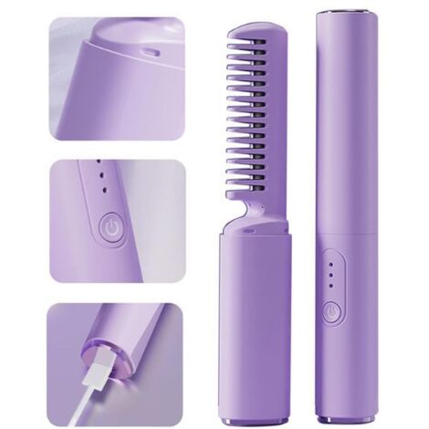 Lisseur à cheveux portable, peigne à cheveux, boucleur sans fil