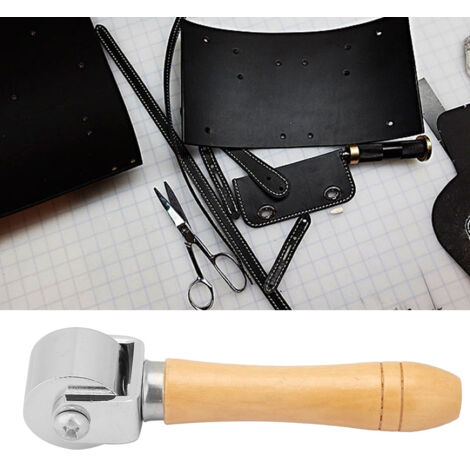 Lisseur à Cuir 35mm pour Finition des Bords, Outil de Maroquinerie Professionnel pour Travail du Cuir (Modèle Compact)