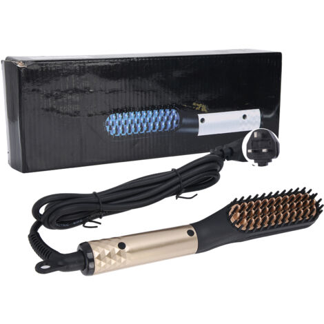 Lisseur Barbe Électrique, Brosse à Barbe Chauffante Portable pour Hommes, 100‑240V Prise UK