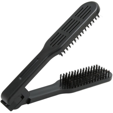 Lisseur Brosse Double Face pour Lissage et Coiffures Raides avec Poils Nylon Anti-Statique