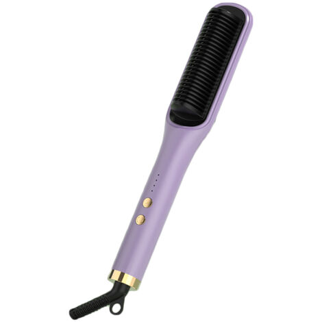 Lisseur Brosse Intelligent Thermostat Ionique Négatif, Lissage et Bouclage, Double Usage, Prise US 220V